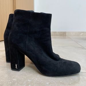 Saint Laurent Women's Suede Lou Lou Zipped  Boots